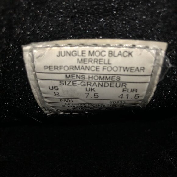 Merrell Jungle Moc Black Suede Slip-On Shoes Mens 8 Comfort Casual - Picture 7 of 14